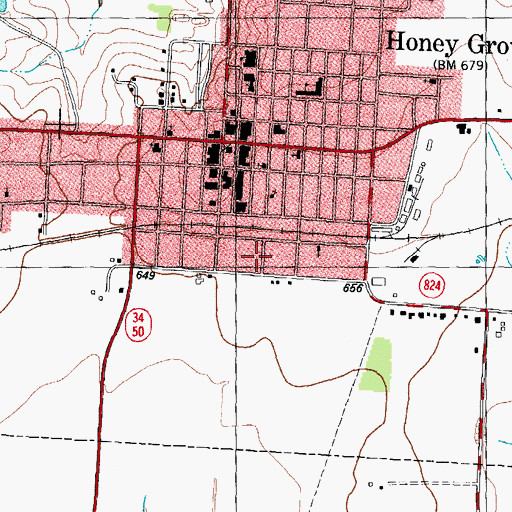 Topographic Map of Eight Street United Methodist Church, TX