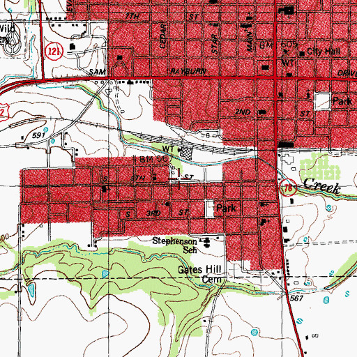 Topographic Map of New Life Pencostal Holiness Church, TX