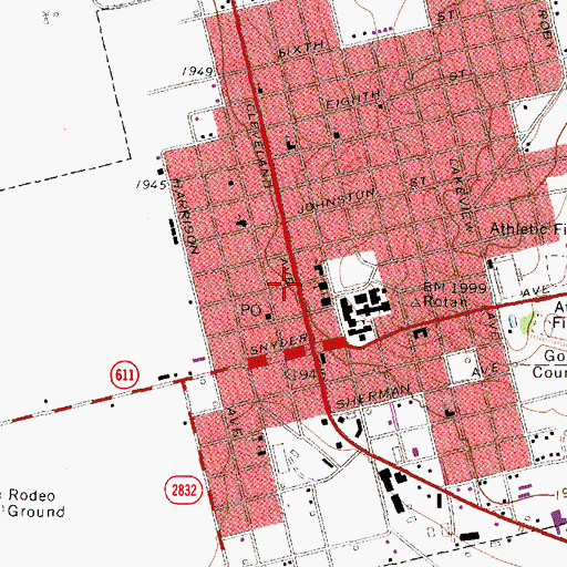 Topographic Map of Church of Christ, TX