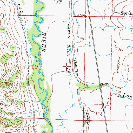 Topographic Map of Timothy Ditch, CO