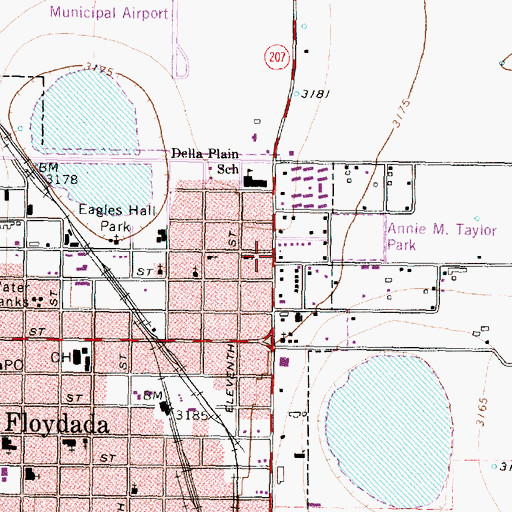 Topographic Map of Mount Zion Baptist Church, TX