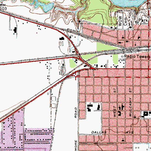 Topographic Map of Bamore Road Baptist Church, TX