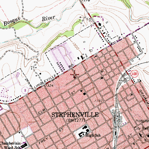 Topographic Map of Cross Timbers Baptist Church, TX
