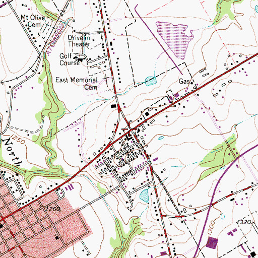 Topographic Map of Victory Baptist Church, TX