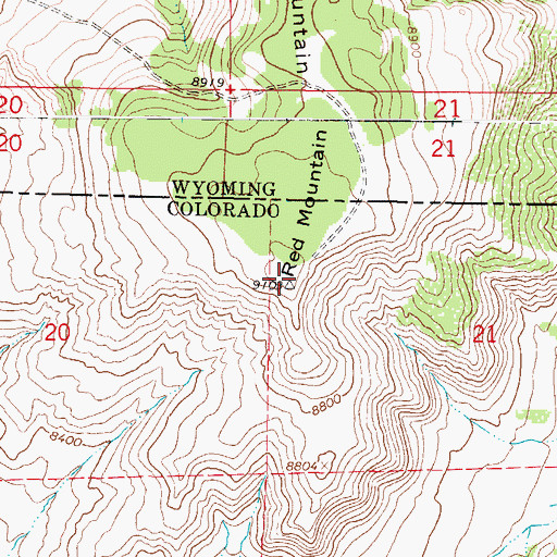 Topographic Map of Red Mountain, CO