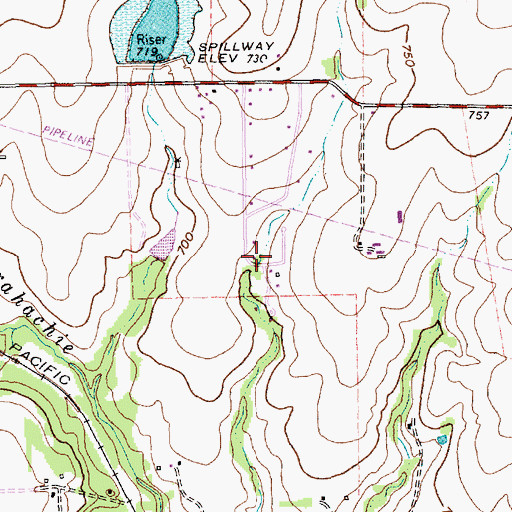Topographic Map of Meadow View Baptist Church, TX