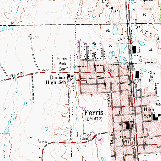 Topographic Map of Mount Hored Baptist Church, TX