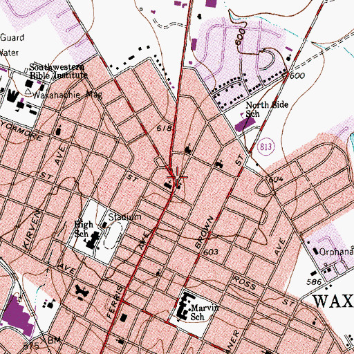Topographic Map of Shiloh Baptist Church, TX