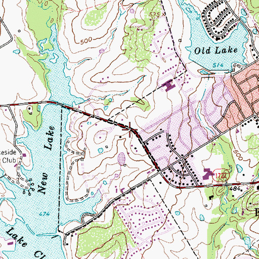 Topographic Map of Gilmer Baldridge Church of Christ, TX