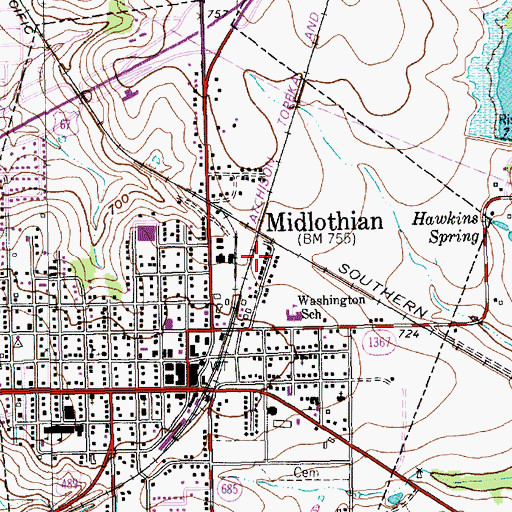 Topographic Map of Power House Church of God and Christ, TX