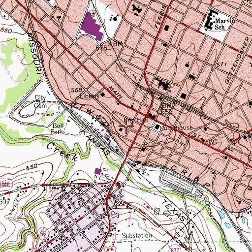 Topographic Map of Saint Pauls Episcopal Church, TX
