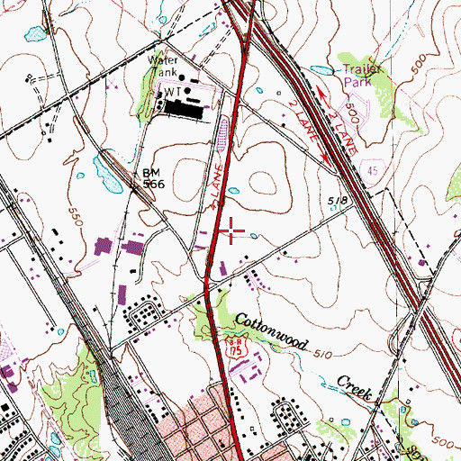 Topographic Map of Grace Lutheran Church, TX