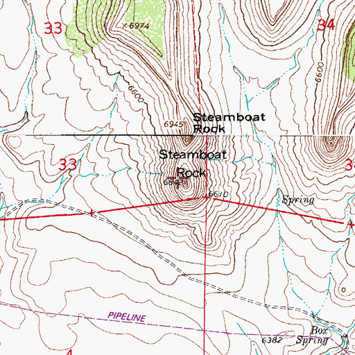 Topographic Map of Steamboat Rock, CO