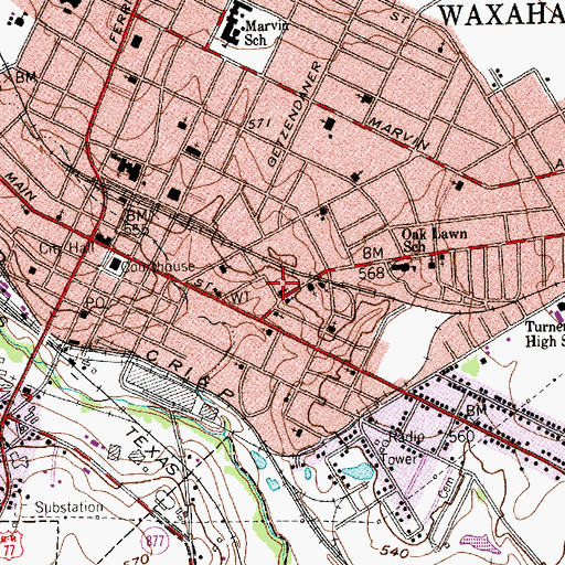Topographic Map of El Bethel Baptist Church, TX