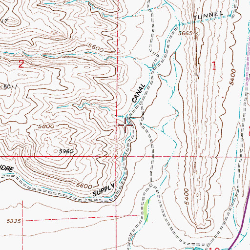 Topographic Map of Munroe Gravity Canal, CO