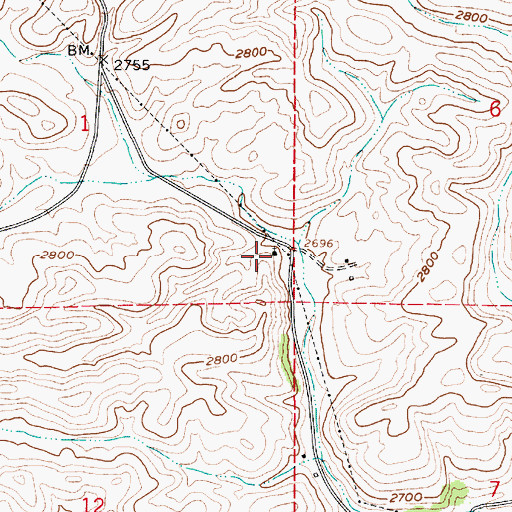 Topographic Map of Cordelia Lutheran Cemetery, ID