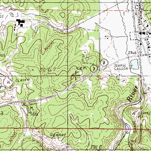 Topographic Map of Bovill Cemetery, ID