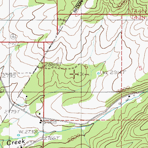 Topographic Map of Sanders Cemetery, ID