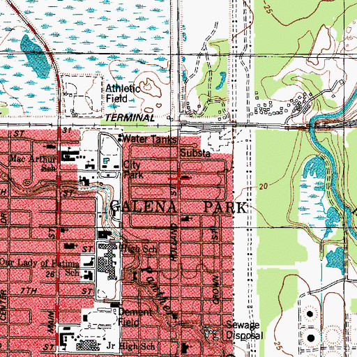 Topographic Map of Holland Avenue Baptist Church, TX