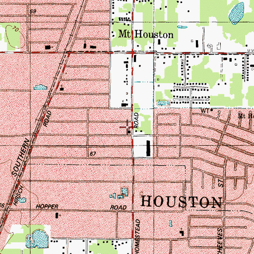 Topographic Map of Homestead Missionary Baptist Church, TX