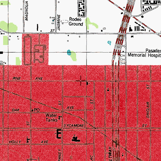 Topographic Map of Hope Missionary Baptist Church, TX