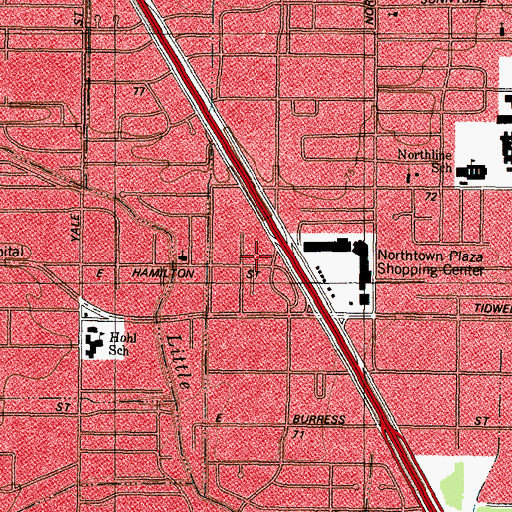 Topographic Map of International Baptist Church, TX
