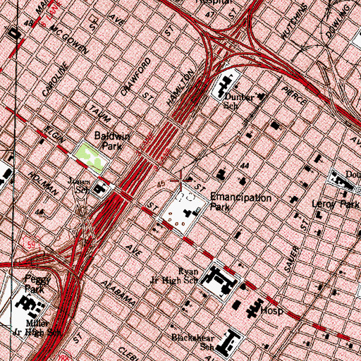 Topographic Map of Jerusalem Baptist Church, TX