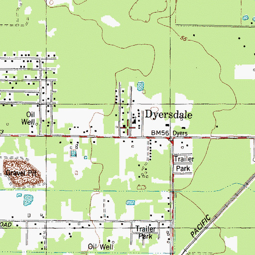 Topographic Map of Jesus Way Baptist Church, TX