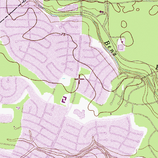 Topographic Map of Kingwood First Baptist Church, TX