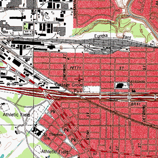 Topographic Map of Larkin Street Baptist Church, TX