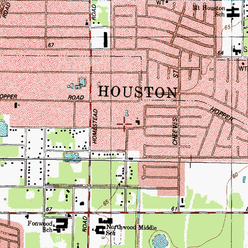 Topographic Map of Leedale Baptist Church, TX