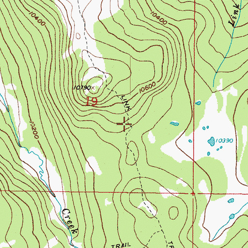 Topographic Map of Link Trail, CO