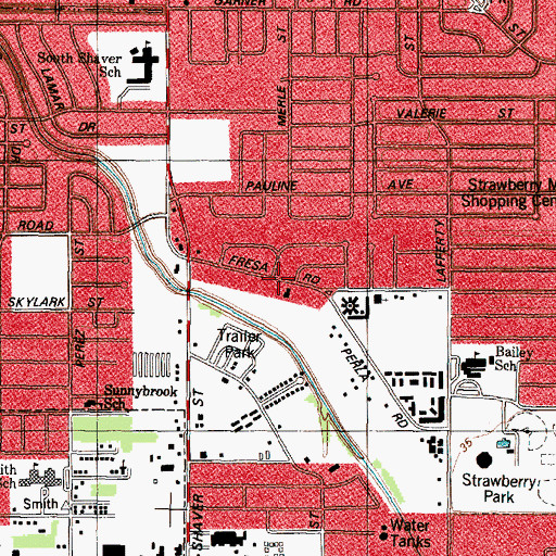 Topographic Map of Liberty Baptist Church, TX