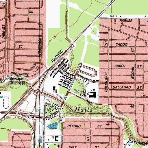 Topographic Map of Lighthouse Missionary Baptist Church, TX