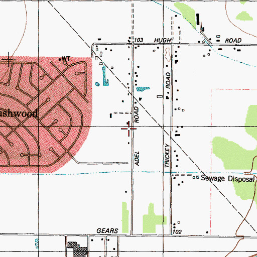 Topographic Map of Lincoln Wood Baptist Church, TX