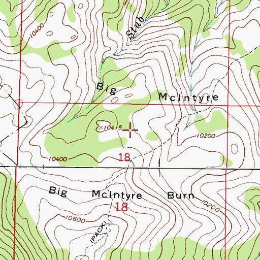 Topographic Map of Big Mc Intyre Burn, CO