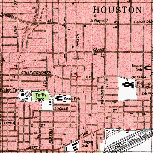 Topographic Map of Greater Saint Paul Missionary Baptist Church, TX