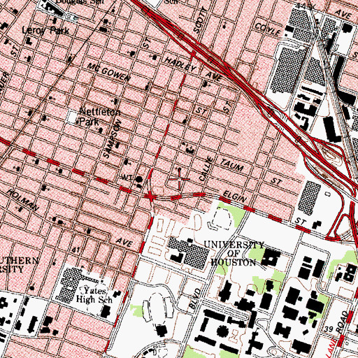 Topographic Map of Greater True Faith Missionary Baptist Church, TX