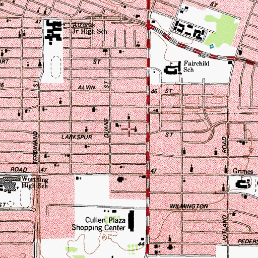 Topographic Map of Greater Union Baptist Church, TX