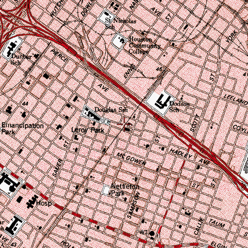 Topographic Map of Greater Zion Baptist Church, TX