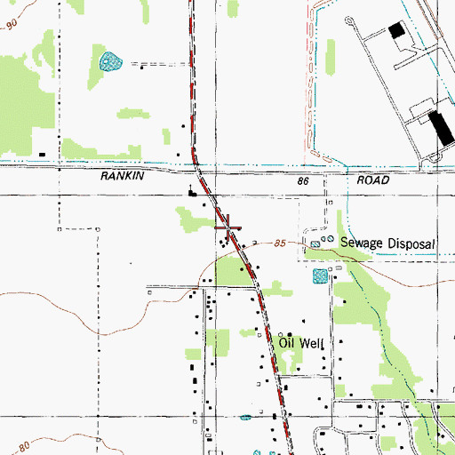 Topographic Map of Green Valley Baptist Church, TX