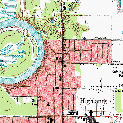 Topographic Map of Highlands Baptist Church, TX