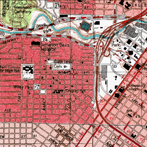 Topographic Map of Greater Mount Carmel Baptist Church, TX