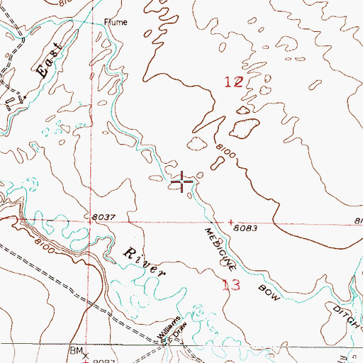 Topographic Map of Medicine Bow Ditch, CO