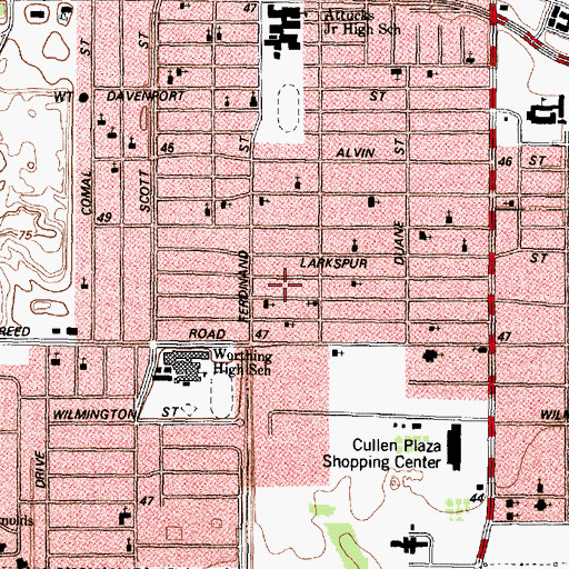 Topographic Map of Golden Gate Baptist Church, TX