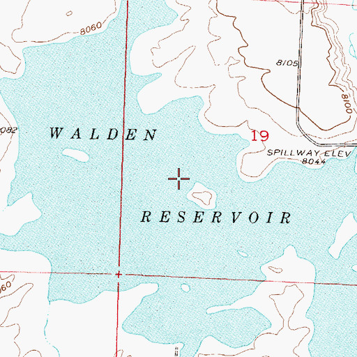 Topographic Map of Walden Reservoir, CO
