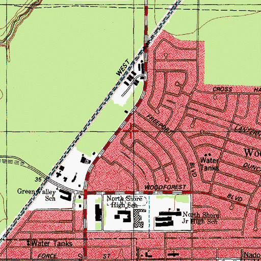 Topographic Map of Good Samaritan Missionary Baptist Church - Sandy, TX