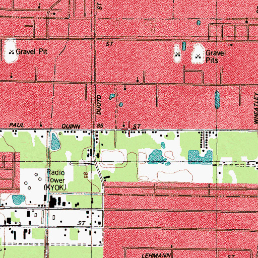 Topographic Map of Gospel Hill Baptist Church, TX