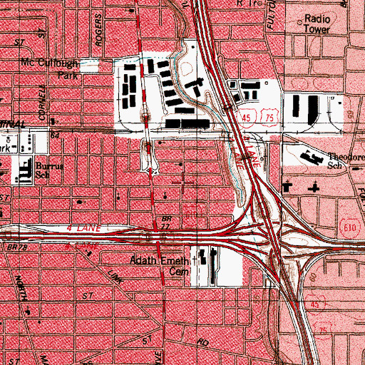 Topographic Map of Gospel Way Missionary Baptist Church, TX