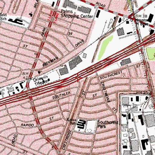 Topographic Map of Grace Missionary Baptist Church, TX